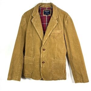 American Eagle Outfitters Corduroy Elbow Patch Khaki Tan Y2k Shirt Jacket Medium